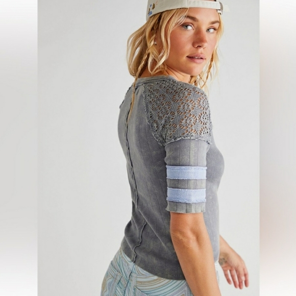 We The Free - Sun Glow Top in Gray - Picture 2 of 3